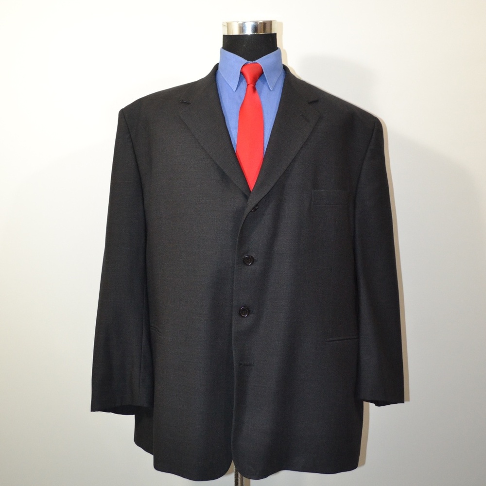 Rossi 52R Sport Coat Blazer Suit Jacket Dark Gray